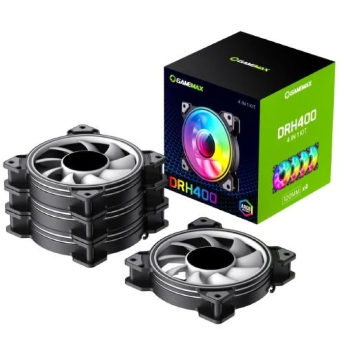 Комплект вентиляторів GameMax DRH400 для корпусу з RGB