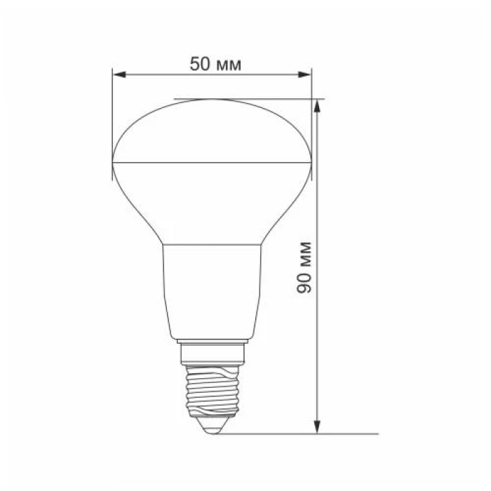 Лампа світлодіодна E14, 6 Вт, 4100K, R50, Videx, 550 Лм, 220V (VL-R50e-06144)