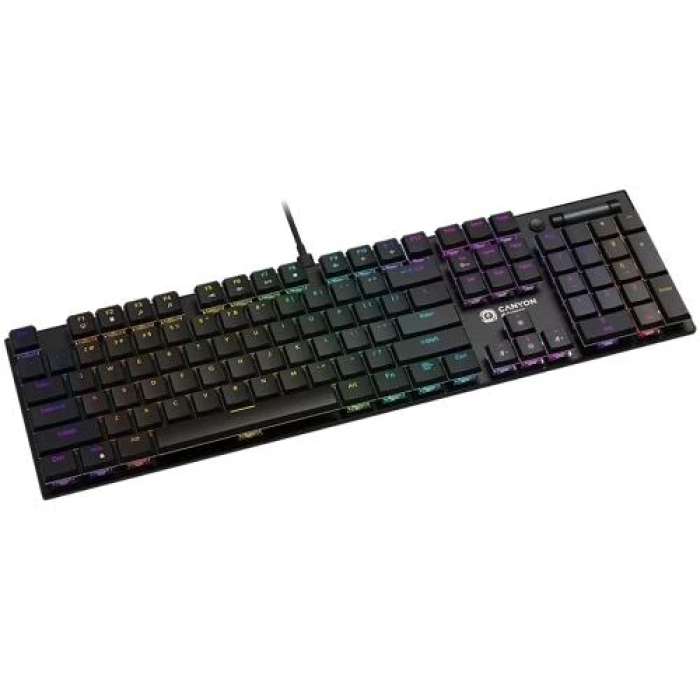Клавіатура Canyon GK-55 "Cometstrike", Black, USB, механічна (MX Red), 105 кнопок, 18 типів підсвічування, 1.8 м (CND-SKB55-US)