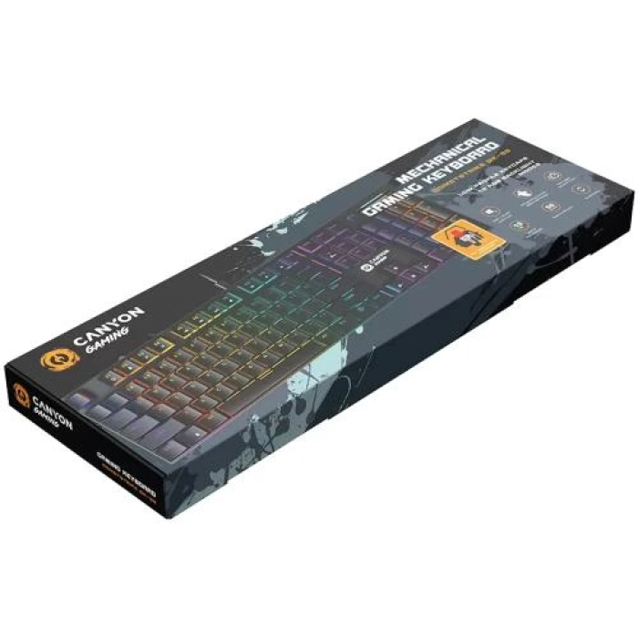 Клавіатура Canyon GK-55 "Cometstrike", Black, USB, механічна (MX Red), 105 кнопок, 18 типів підсвічування, 1.8 м (CND-SKB55-US)