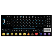 Наліпка на клавіатуру (наклейки на клавіші) SampleZone SZ-BK-BS Blue/White, непрозора