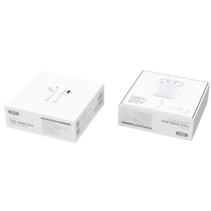 Навушники бездротові XO T2 Pods, White, Bluetooth, мікрофон, 32 Ом, 90 дБ, 250 mAh, радіус дії до 10 м, час роботи до 4 год