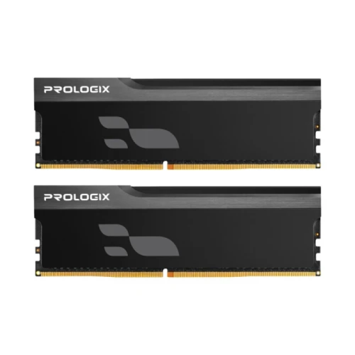 Пам'ять 8Gb x 2 (16Gb Kit) DDR4, 3200 MHz, Prologix Onyx, Black, 16-20-20-38, 1.35V, з радіатором (PRO16GB3200YB4K)