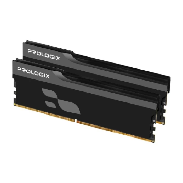 Пам'ять 8Gb x 2 (16Gb Kit) DDR4, 3200 MHz, Prologix Onyx, Black, 16-20-20-38, 1.35V, з радіатором (PRO16GB3200YB4K)