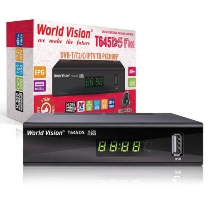 TV-тюнер World Vision T645D5 FM для DVB-T2/T/C та IPTV