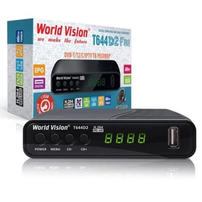 Зовнішній TV-тюнер World Vision T644D2 FM для DVB-T2/T/C