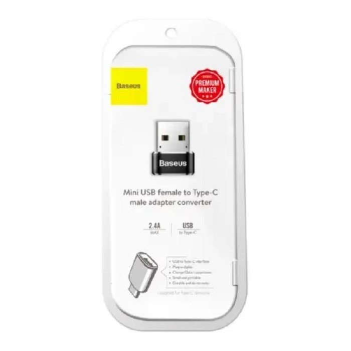 Перехідник Baseus Type-C — USB 2.0 чорний