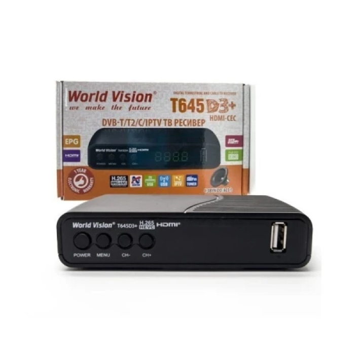 TV-тюнер World Vision T645D3+ з FM та підтримкою DVB-T2/T/C