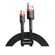 Кабель USB–microUSB (шнур для заряджання) Baseus Cafule 1 м, 2,4 А, Black/Red