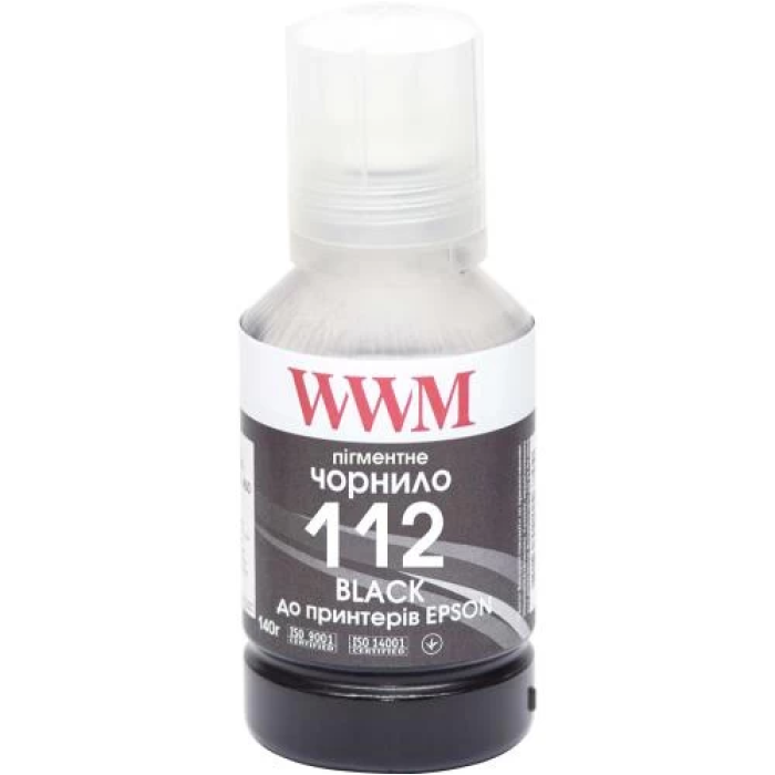 Пігментне чорнило WWM Epson 112, Black, 140 мл