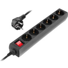 Мережевий фільтр (фільтр мережевий) REAL-EL RS-6 Protect M 6 розеток, 5 м, чорний
