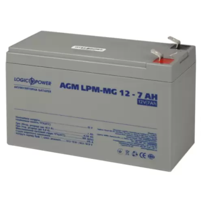 Акумулятор для ДБЖ LogicPower LPM-MG12-7.0AH 12 В 7 А·год
