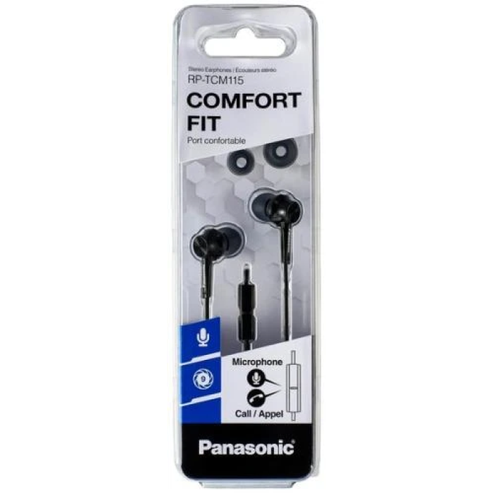 Навушники Panasonic RP-TCM115GC-K Black, Mini jack (3.5 мм), вкладиші, кабель 1,1 м