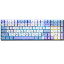 Механічна бездротова клавіатура (ігрова клавіатура) Aula S100pro White/Blue 99 клавіш