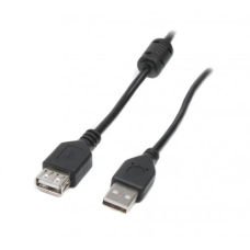 Кабель USB 2.0 AM - USB AF, 1 м, Black, Maxxter, феритовий фільтр (UF-AMAF-1M)