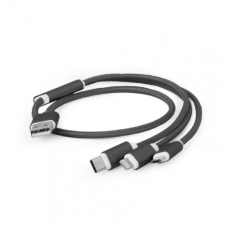 Кабель USB AM - Type-C / Lightning / microUSB, 1 м, Black, Cablexpert (CC-USB2-AM31-1M)