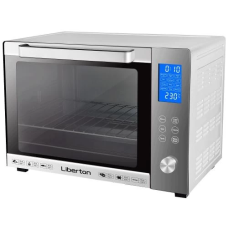 Електродуховка Liberton LEO-601Е Silver, 1900W, 60л, 3 режима нагріву, 12 програм, дисплей, конвекція, підсвітка, 30-230 °C, сенсорне керування, таймер, рожен, решітка, деко, лоток для крихт та жиру, тримач для дека, ТЕРМОРУКАВИЦЯ У ПОДАРУНОК