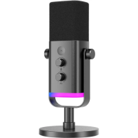 Мікрофон Fifine AM8, Black, USB / 3,5 мм jack / XLR, підключення дротове, підсвічування, - 50 дБ, кабель 2 м, настільна підставка