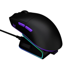 Миша бездротова Hator Hellyberry HM47, Black/Violet, док-станція, Bluetooth / USB 2.4GHz / Type-C, оптична (сенсор PixArt PMW3311), до 12 000 dpi, 35G, перемикачі Huano 80M, акумулятор