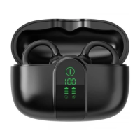 Навушники бездротові Blackview AirBuds 15, TWS, Shadow Black, Bluetooth 6.0, ENC, мікрофон, 50/ 400 mAh, IPX5, Type-C, LED-дисплей, радіус дії до 15 м, час роботи до 35 год (6931548325956)