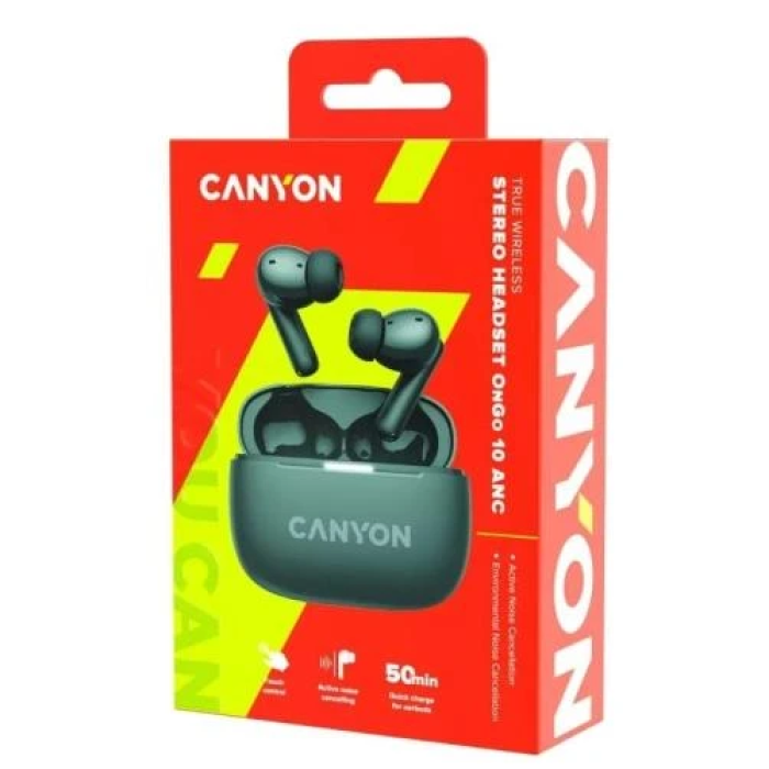 Бездротові навушники Canyon TWS-10 з ANC у кольорі Dark Grey