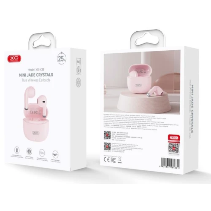 Бездротові навушники XO X33 Pink з мікрофоном