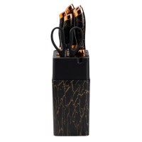 Набір ножів з ножицями з підставкою 5 штук Чорний (83796)