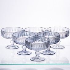 Набір креманок на ніжці 6 шт 300 (мл) Блакитний HP-19-70 (47942)