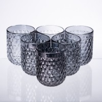 Набір склянок 6 шт скляні склянки 250 (мл) Сірий HP-19-117 (63109)