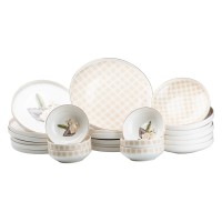 Столовий сервіз на 6 персон керамічний рожевий (61986)