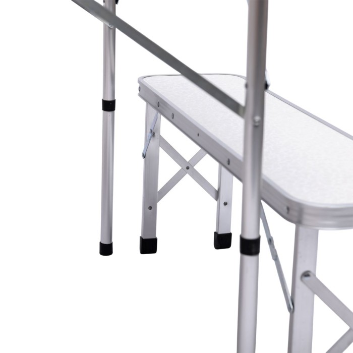 Комплект туристичний стіл + 2 лавки складні меблі Білий Lugi JY-9060W (34218)
