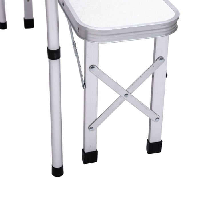 Комплект туристичний стіл + 2 лавки складні меблі Білий Lugi JY-9060W (34218)