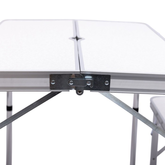 Комплект туристичний стіл + 2 лавки складні меблі Білий Lugi JY-9060W (34218)