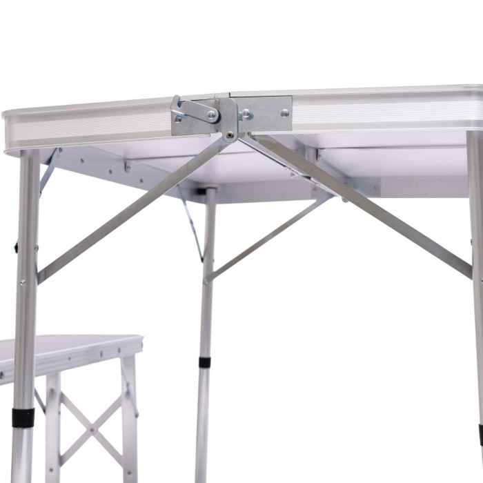 Комплект туристичний стіл + 2 лавки складні меблі Сірий Lugi JY-9060G (23753)