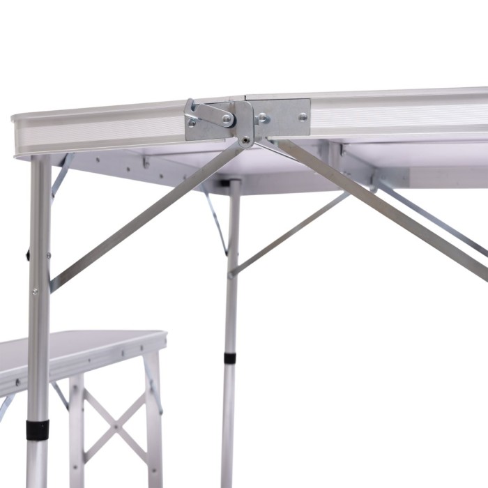 Комплект туристичний стіл + 2 лавки складні меблі Сірий Lugi JY-9060G (23753)