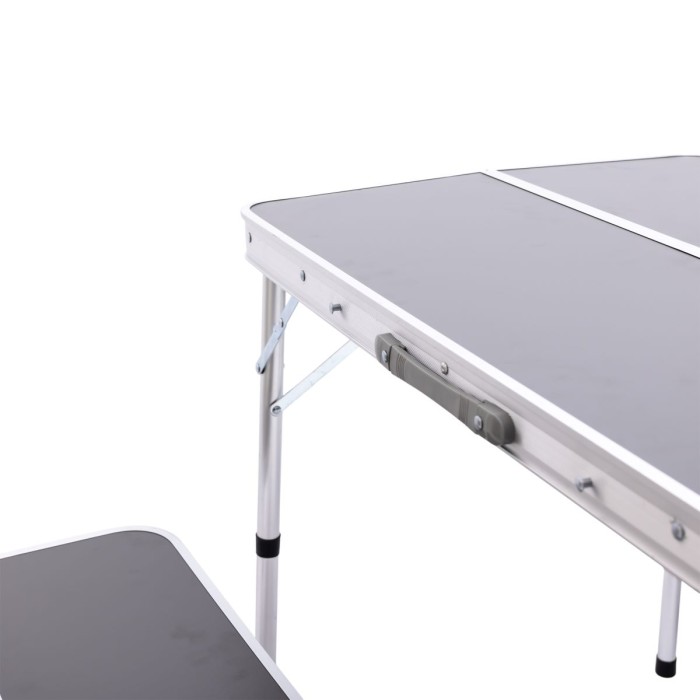 Комплект туристичний стіл + 2 лавки складні меблі Сірий Lugi JY-9060G (23753)