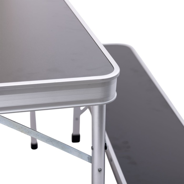 Комплект туристичний стіл + 2 лавки складні меблі Сірий Lugi JY-9060G (23753)