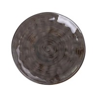 Тарілка сервірувальна кругла керамічна 22 см коричнева HP23394 (11986)