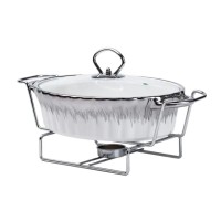 Марміт керамічний на 1 л овальний з підігрівом 31×19×13 см (22721)