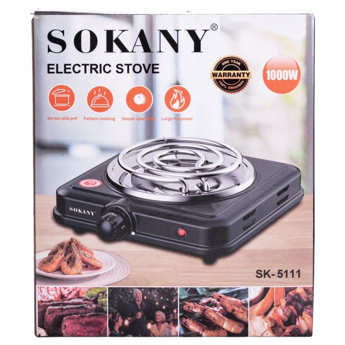 Настільна електрична плита на одну конфорку 1000 Вт SOKANY SK-5111 (20807)