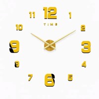 Годинник настінний діаметр 10 см круглий в стилі лофт HP-3Y-1GOLD (62854)