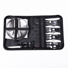 Набір посуду для пікніка на 4 особи 24 предмети Сріблястий HP-21-1 (89682)