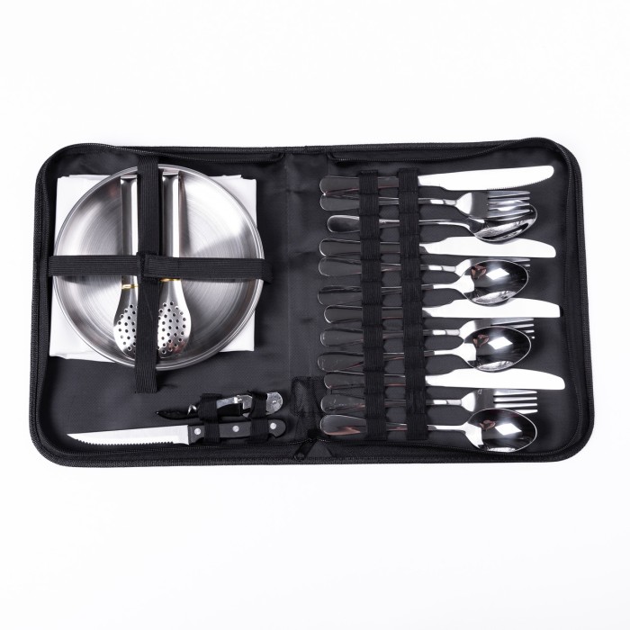 Набір посуду для пікніка на 4 особи 24 предмети Сріблястий HP-21-1 (89682)