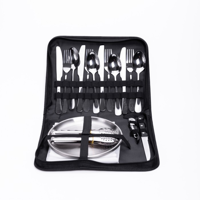 Набір посуду для пікніка на 4 особи 24 предмети Сріблястий HP-21-1 (89682)