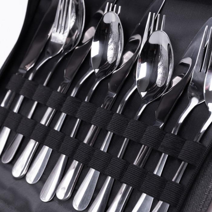 Набір посуду для пікніка на 4 особи 24 предмети Сріблястий HP-21-1 (89682)