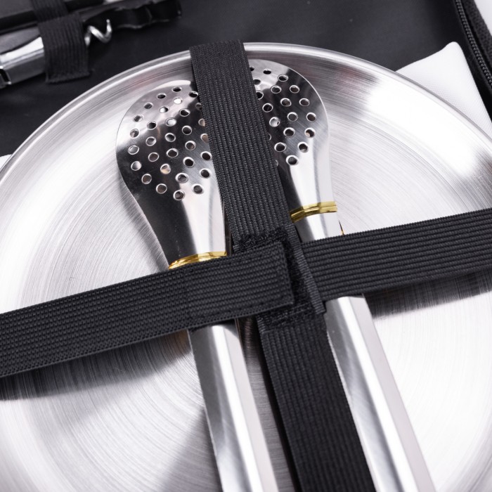 Набір посуду для пікніка на 4 особи 24 предмети Сріблястий HP-21-1 (89682)