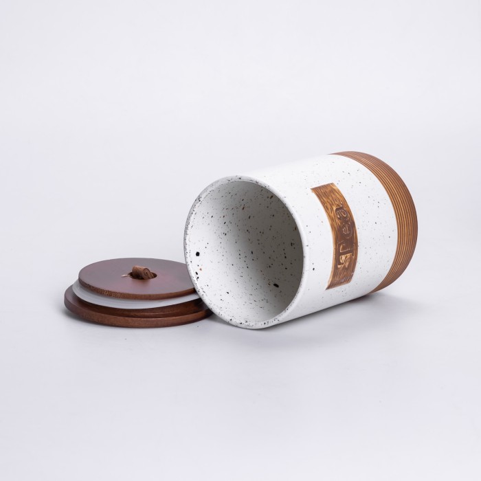 Набір порцелянових банок для сипучих 3 шт по 800 мл з кришками Бежевий HP-26-1BE (23602)