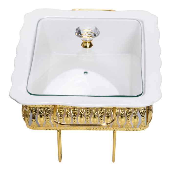 Настільна мармітниця 39×24×16.5 (см) порцелянова 2 (л) на підставці HP-26-7 (61174)