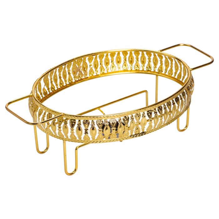 Настільна мармітниця 37×26×17 (см) порцелянова 2 (л) на металевій підставці HP-26-9 (85887)