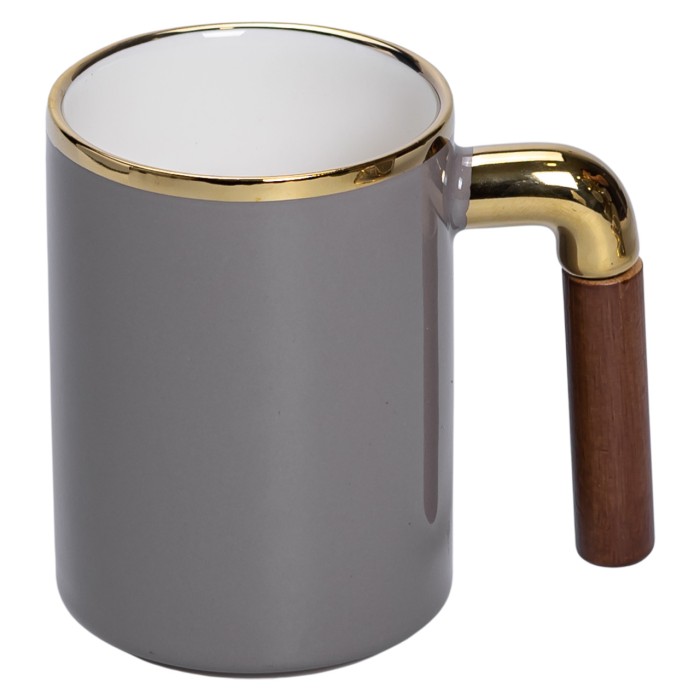 Набір чашок на металевій підставці 6 (шт) по 400 (мл) Сірий HP-26-12 (48115)